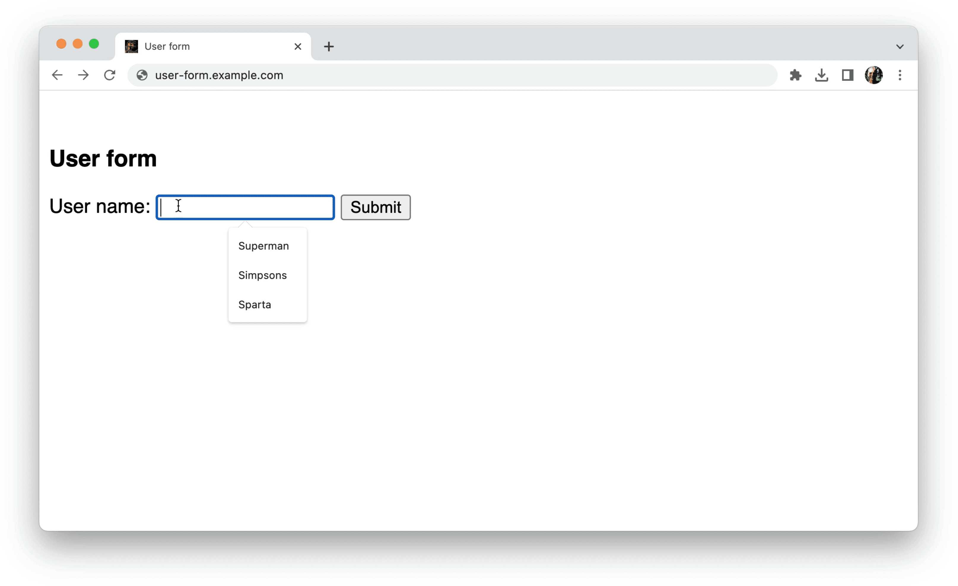Chrome يقدّم
اقتراحات للبيانات غير المنظَّمة في حقل نموذج واحد