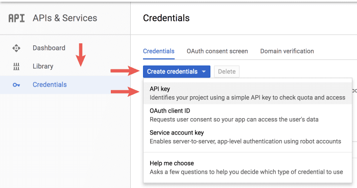 People API 認証情報を作成する